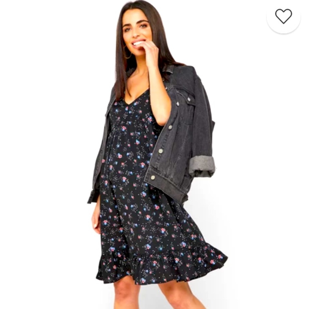 New Look Maternity Ditsy Frill Hem Smock Dress Size 6 US